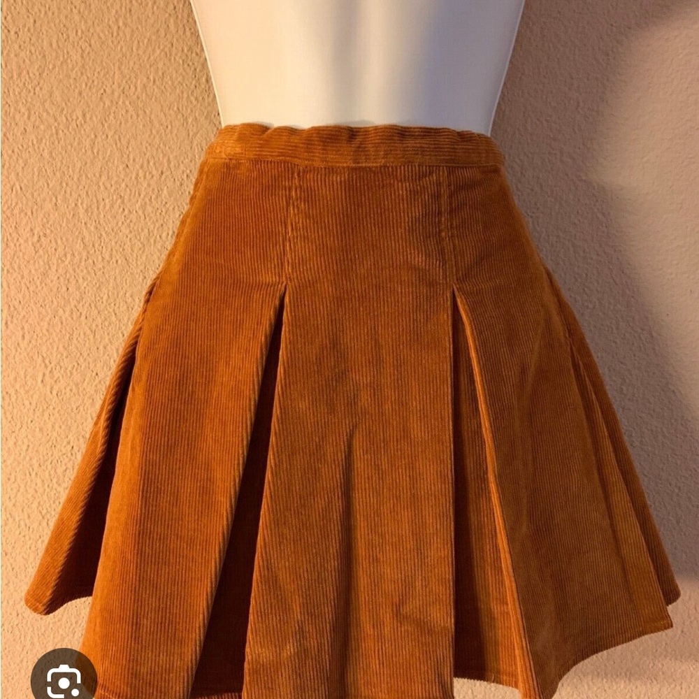 SO tan corduroy flare mini skirt, size 5